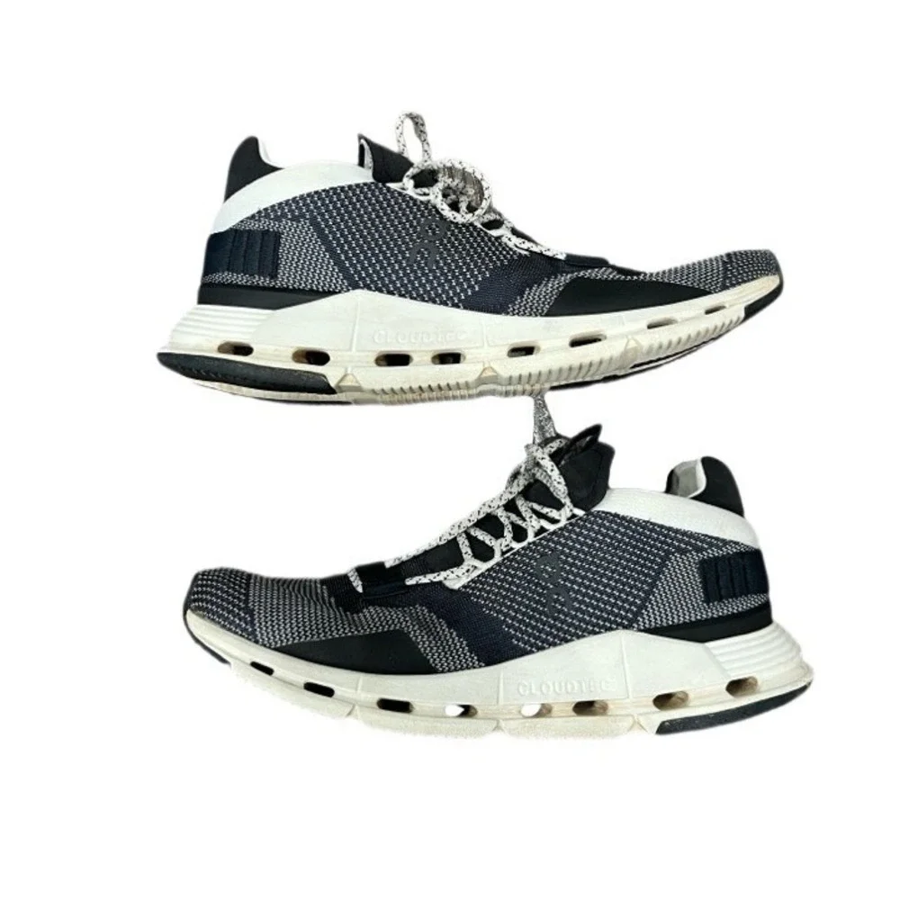 On Running On Cloudnova Black White Sneakers Women's Size 8